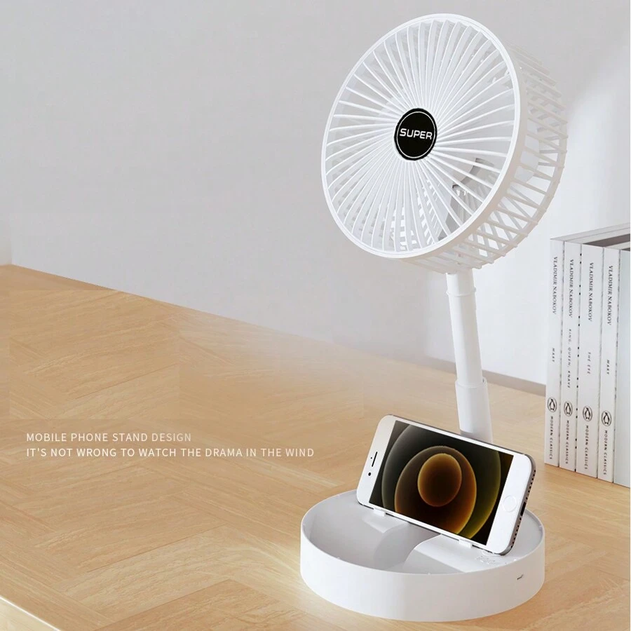 1pc Desktop Foldable Fan Mini Portable Household Table Retractable Mute Fan Electric Adjustable LowNoise Long Standby Fan