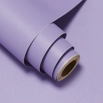 1 Roll Purple Self Adhesive Wallpaper Diy Waterproof, Moistureproof, Wear Resistant, Removable Sticker Ideal For Home Decor, Walls, Furniture Etc.,Renovation Stickers Peel Wall Panels,Wall Paper, Wallpapers,Spring Decoration Items Refresh Your Home,Rama Decoration Stickers