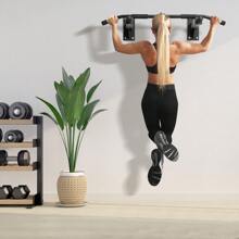 Wall Mounted Multi-Grip Pull Up Bar With Foam Handgrips - màu đen - Xem 2