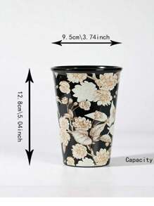 Rora陶瓷手工製作復古花卉浮雕風格馬克杯家用冰水杯, 茶杯, 飲料杯咖啡杯 450毫升 - 白色 - 查看 8