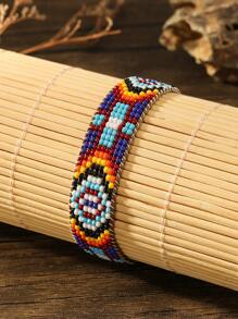 1pc Bohemian Style Vintage Holiday Handmade Beaded Handwoven Adjustable Bracelet, Suitable For Daily Wear By Women - Handmade Beaded Bracelet - View 7
