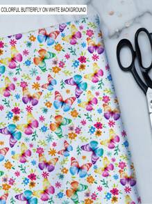 1pc Butterfly Series DIY Fabric, Lightweight & Soft Polyester Fabric, Suitable For Making Tablecloths, Wall Hangings, Clothes, Bags, Dust Covers - Multicolor - View 3