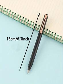 1pc Push Button Fountain Pen Special For Students With Three Point Positioning Groove Grip, Multicolor Pen Body (Comes With 10 Ink Cartridges) - Pink - View 8