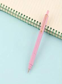 1pc Push Button Fountain Pen Special For Students With Three Point Positioning Groove Grip, Multicolor Pen Body (Comes With 10 Ink Cartridges) - Pink - View 7