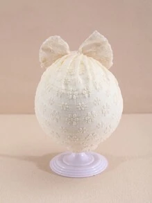 1pc Baby Spring/Summer Thin Beanie Cap, Newborn Cute Bowknot Hat For Baby Girls