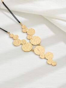 1pc European And American Style New Geometric Shaped Metal V-Necklace - Yellow Gold - View 4