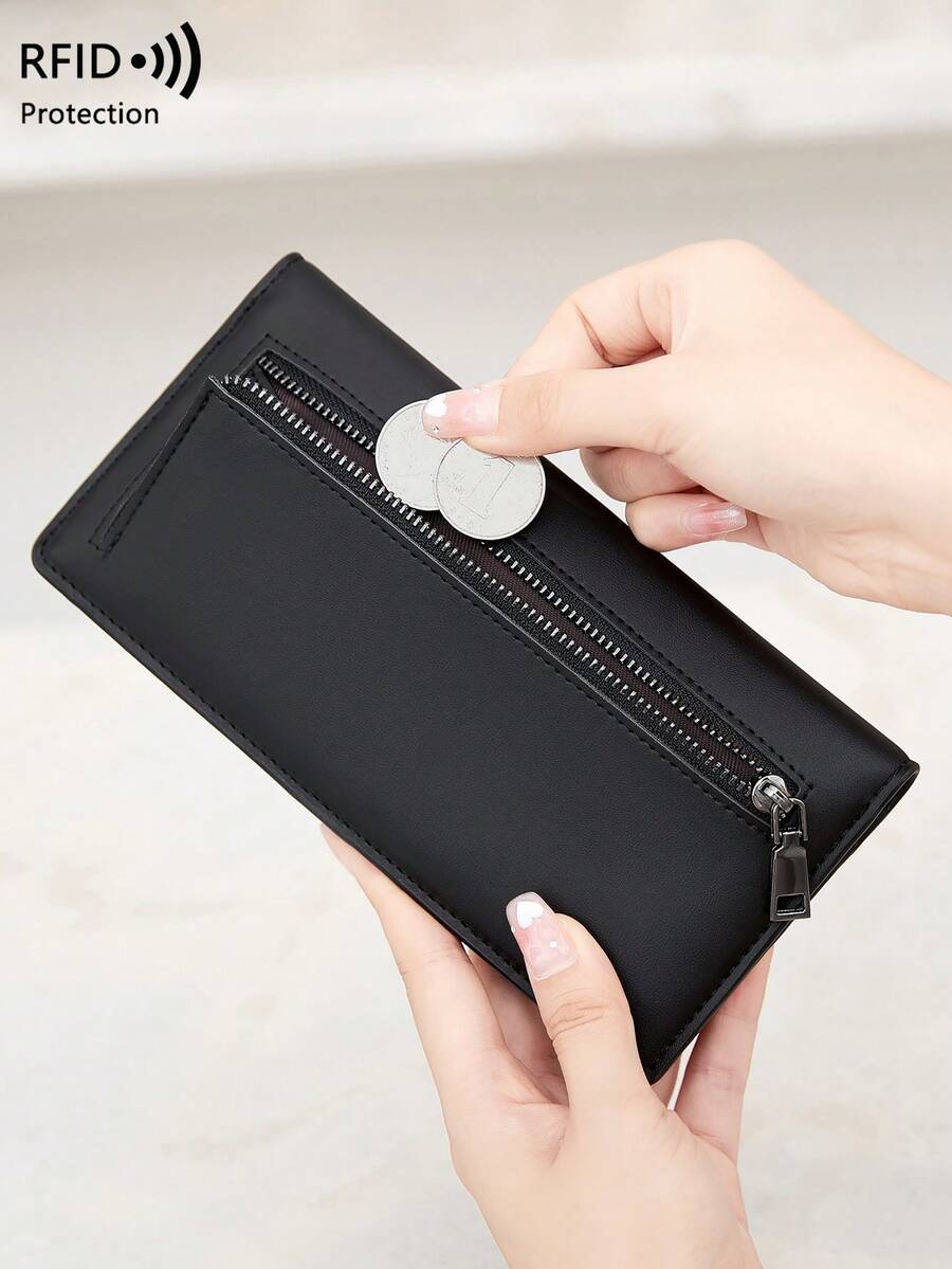 CHARM INFINITE Rfid AntiTheft Pu Portable BiFold UltraSlim Long