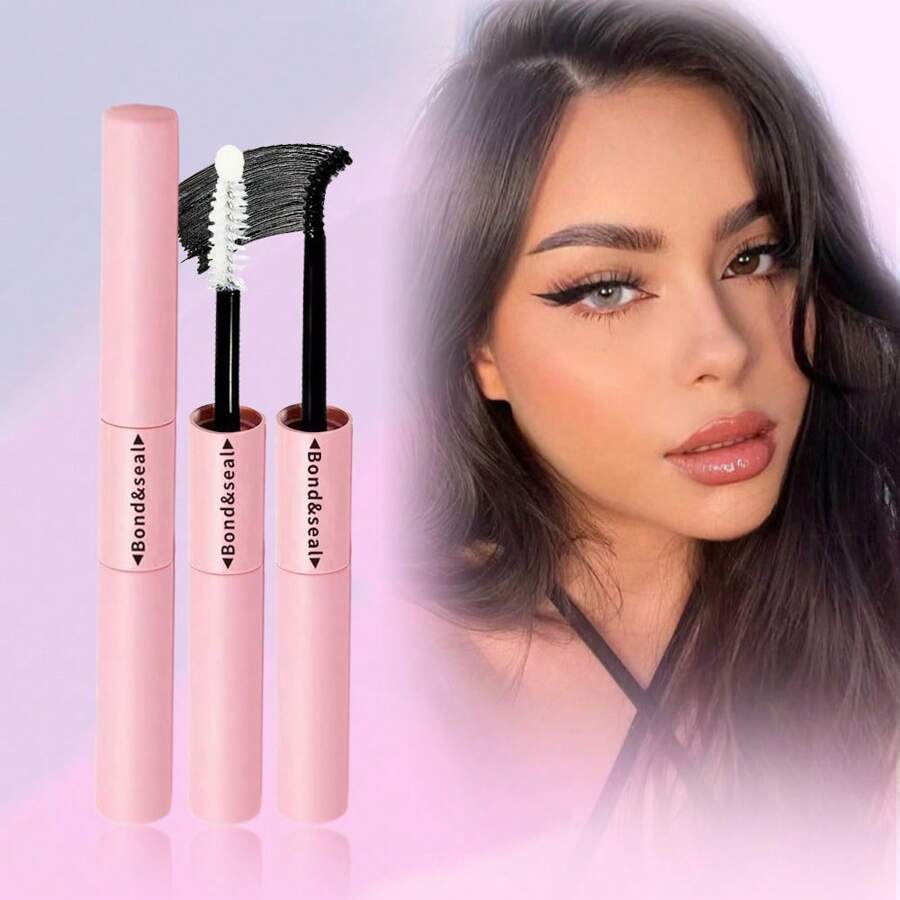 Lash Bond And Seal-Cluster Lash Glue für empfindliche Augen, rosa Lash Bond And Seal Lash Glue wasserfest, Super starker Halt 72 Stunden DIY Wimpernverlängerungs-Kleber, latexfrei (5ml+5ml, 1 Packung), Lash Bond And Seal für Wimpernverlängerungs-Cluster, langanhaltender wasserfester Wimpernkleber DIY Wimpernverlängerung Kleber Stab Einzelwimpern Kleber, Wimpernkleber