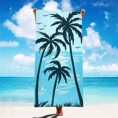 1pc Oversized Beach Towel, Extra Large Size, Super Absorbent, Soft Microfiber Beach Blanket, 59"X29", Essential For Summer, Wind & Sun Protection, Beach, Party, Travel Drying, Camping, Beach Accessory, Perfect Gift For Holiday Beach Essentials