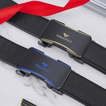 Thắt lưng da nam WilliamPOLO có khóa tự động bằng hợp kim kẽm, cảm giác tối giản cao cấp, phong cách công sở thường ngày đa năng, chiều dài có thể điều chỉnh - màu súng - Xem 1