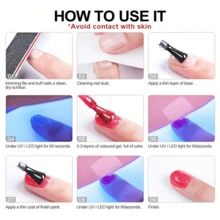 XEIJAYI 1入組15ML指甲凝膠，指甲用品半永久性指甲藝術護理 Soak Off LED UV凝膠指甲油頂層護理UV凝膠指甲油 - 灰色 - 查看 6