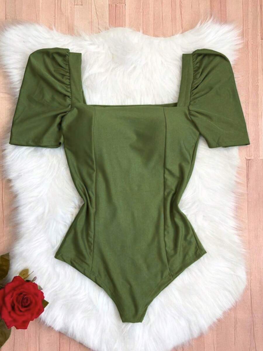 Women Bodysuits - xanh quân đội - Xem 1