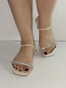 Women Heeled Sandals - Màu be - Xem 3