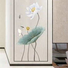 1 Miếng Hoa sen & Nước Hoa loa kèn & Koi Cá Giấy dán tường Đối với Phòng ngủ , Phòng khách , Tiền sảnh , Nhà  Trang trí tường - Nhiều màu - Xem 6