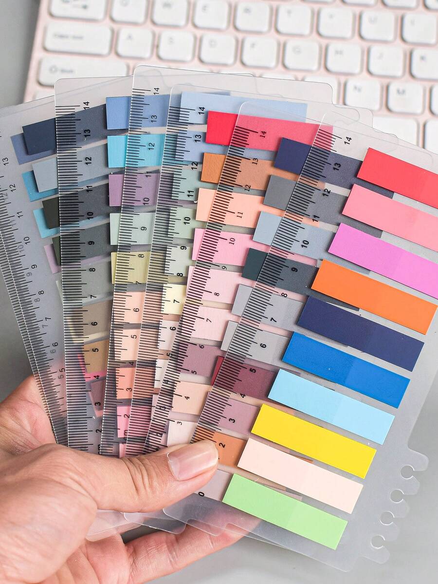 1400 Sheets 7 Options Pet Ultra Thin Color Coded Index Sticky Notes For Students, Multicolor Memo Strips Waterproof Difficult To Fall Off,10pcs/Pack - Multicolor - View 1