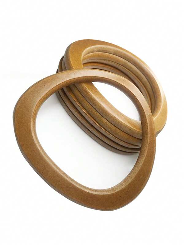 قبضة حقيبة يد خشبية شكل مربع وصنع يدويًا لحقيبة تجميل. قبضة شبه دائرية قابلة للإزالة لاستبدال الحقائب، جزء من مستلزمات صناعة الحقائب والأمتعة.