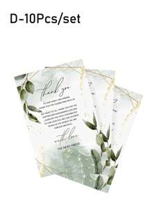 10 Pcs 3.94*5.91inch Flower Wedding Dinner Event Dining Table Card Thank You Card Event Decoration Card Writable - E - View 7