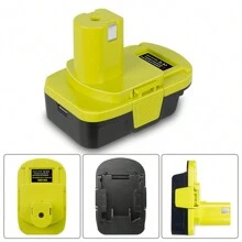 Awokee Dm18rl Battery Adapter With USB Port, Suitable For Conversion From Dewalt And Miwoqi 20V/18V Lithium-Ion Batteries To Ryobi 18V P108 ABP1801 - View 3