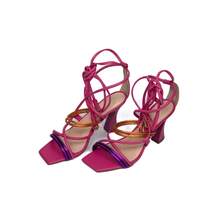 Women Heeled Sandals - 玫紅色 - 查看 4