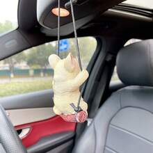1 Pc Cute Car Pendant Hanger Car Decoration Rearview Mirror Bulldog - Multicolor - View 4