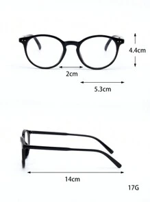 1pc Neutral Vintage Small Round Frame With Rivet Design & Plain Lens Glasses, Perfect For Photo Shoots Clear Glasses Accessories - Clear - View 6