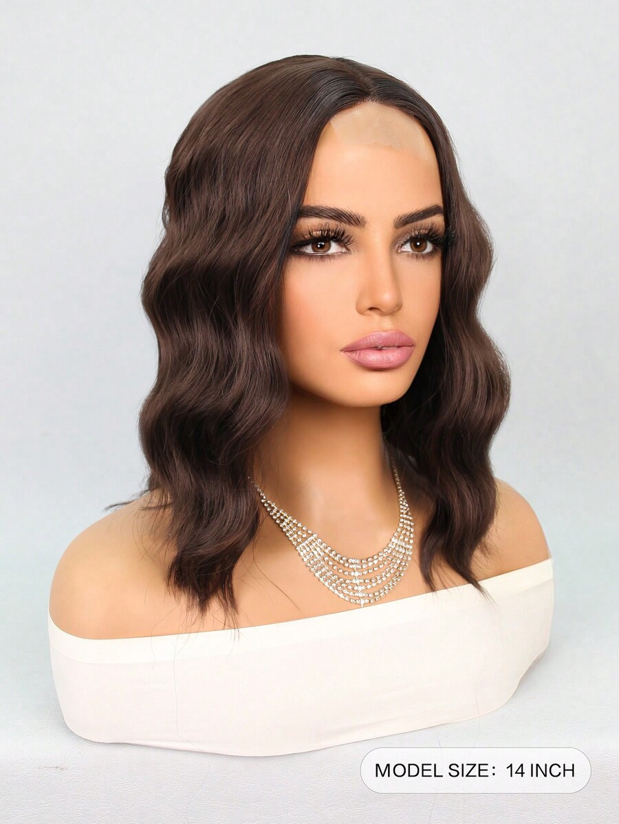 Synthetic Heat Resistant UPart Lace Wigs 4*2 Short Wave Hair 14inch