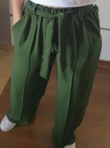 Women Pants - 軍綠色 - 查看 2