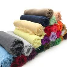 1 件女士春夏薄纯色雪纺围巾带环天鹅绒艾米莉亚皱纹设计，透气保暖，多用途