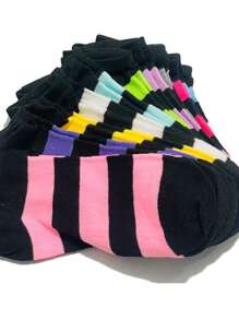 10 Pairs Of Comfortable Candy Colored Breathable Women's Boat Socks For Spring And Summer, Casual Socks - Multicolor - View 3