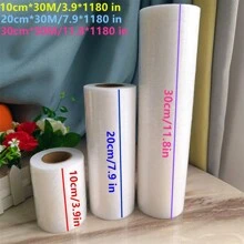 1 Cuộn Băng Keo Hai Mặt Rộng 10/20/30cm X Dài 30m, Lớp Lót Lưới Nhiệt Hai Mặt Dùng Để May Quần Áo, Váy, Vải, Phụ Kiện May Vá Thủ Công - trắng - Xem 3