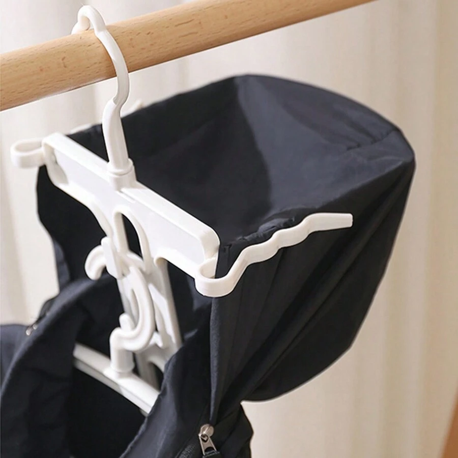 Japanese-Style Foldable Hooded Clothes Drying Rack With Windproof Design For Hanging Sweaters, Hoodies And High Collar Clothes - White - View 1
