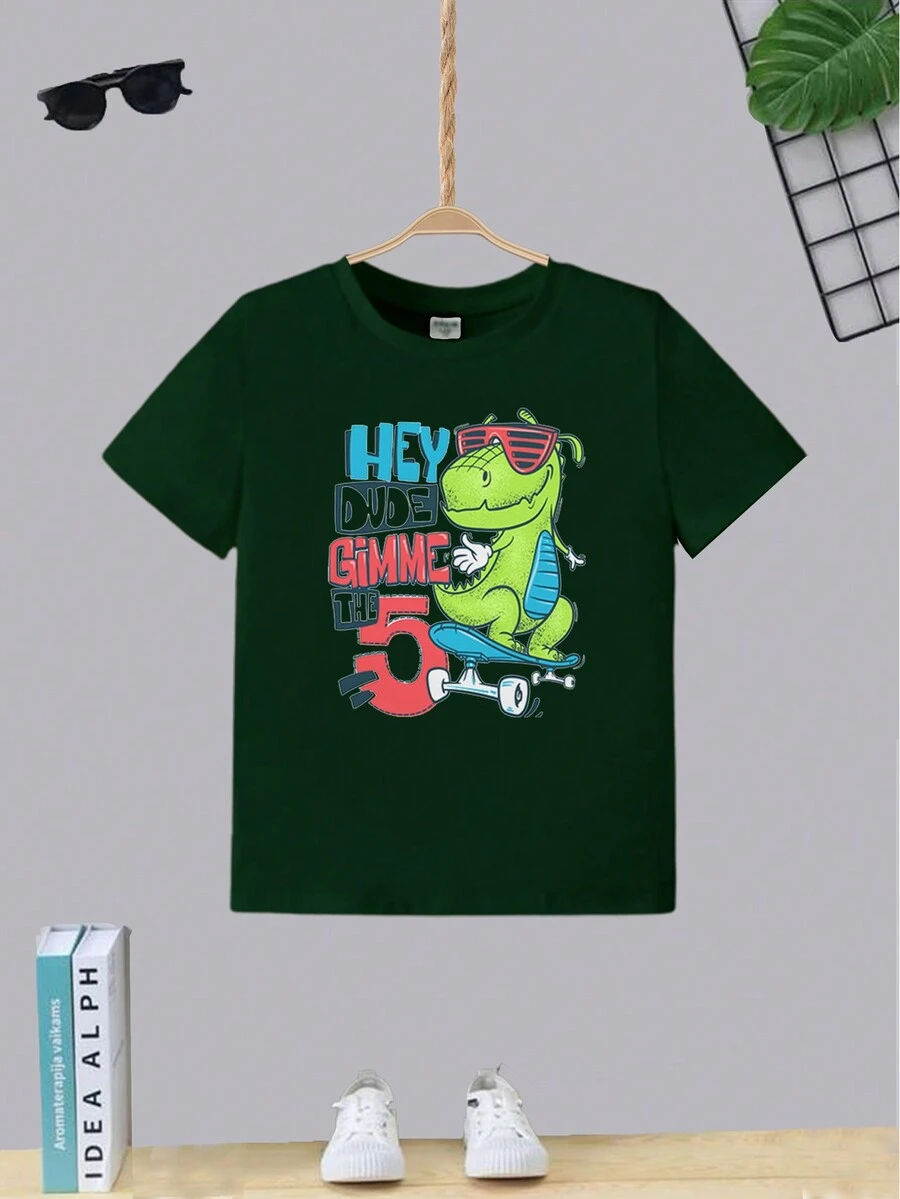 Tween Boys Shirts - 墨綠色 - 查看 1