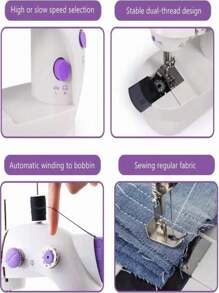 Mini Portable Sewing Machine - White - View 7