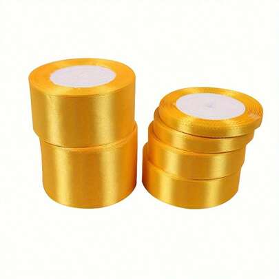 1pc 25 Yards/Roll Satin Ribbon , Diy Rose Flower Material Silk Satin Ribbon Decoration Cake Gift Wrapping Webbing Wedding Party Bow Ribbon