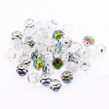 4mm/6mm/8mm mạ bạc Ly Đầy màu sắc Tròn DIY Chất liệu Đối với Nghệ thuật làm Móng , Ốp lưng & bao da điện thoại , Hoa tai , Dây chuyền , Vật rủ xuống Làm - Bóng phẳng 32 mặt - Xem 9