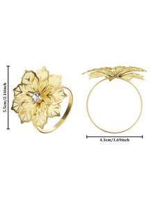 1 Miếng Xu hướng: Cắt giảm Thiết kế hoa Vòng khăn ăn Với Đồ trang trí Rhinestone Đối với Ngày lễ Mẹ , Lễ cưới , Buổi tiệc - Nhiều màu - Xem 3