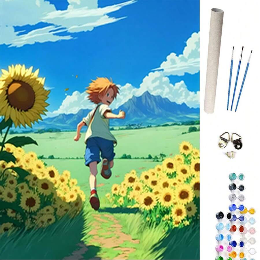Paint By Numbers For Adults Beginners, DIY Paint By Numbers On Canvas For Adults, Unframed Oil Painting Kits - Hayao Miyazaki's Summer H - View 1
