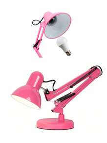 Lámpara De Escritorio Con Brazo Oscilante Metálico - Rosa - Ver 2