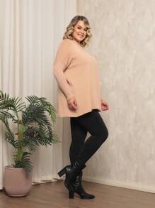 Plus Size Sweater Vests - 米色 - 查看 4
