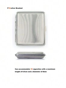 1pc Men's Fashionable Stainless Steel Solid Color Cigarette Case For Daily Use. Suitable For Both Men And Women. - Black - View 7