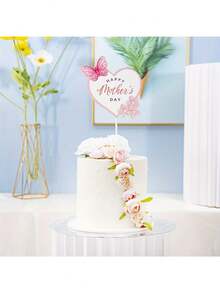 10pcs Happy Mother's Day Cake Topper Mom Letter Cake Topper Decorative Party Cake Decoration For Mother's Day - Apricot - View 5