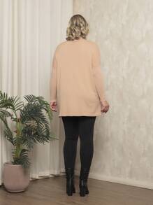 Plus Size Sweater Vests - 米色 - 查看 2