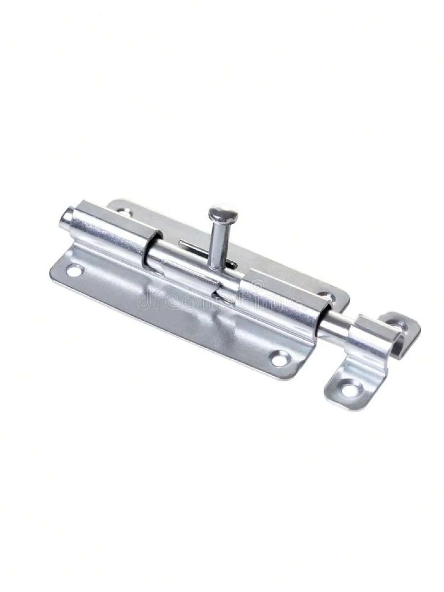 Trinco Porta Tarjeta Ferrolho para Porta em Aço Zincado 12cm com Parafusos - Prata - Visão 1