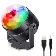 Miniature Sound Activated Rgb Disco Ball Party Lights Rgb Disco Stage Strobe Light Stage Lighting Equipment - Black - View 4