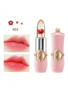 YZAK 1入0.12安士保濕溫感果凍花唇膏營養滋潤持久護唇膏,適合所有皮膚類型,自然妝容 - 3# - 查看 11