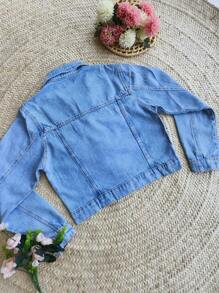 Women Denim Jackets & Coats - 淺色水洗藍 - 查看 2