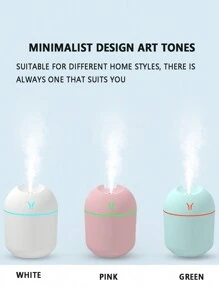 FoBianJie 1pc USB Colorful LED Humidifier, Cute Cool Mist Humidifier With LED Light -Refreshes Room, Plants, And Car - Perfect For Home, Office, And School -Great Gift For Holidays And Back To School