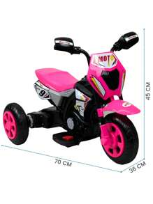 Rideable Motorcycle For Children 3 Wheels Sound, Light 6V - 粉色 - 查看 8