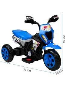 THE BABY SHOP Rideable Motorcycle For Children 3 Wheels Sound, Light 6V - Blue - View 8