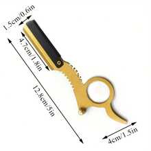 Herramienta de afeitado de cejas de acero inoxidable tipo antiguo sin cuchilla, tijeras de limpieza facial - Multicolor - Ver 4